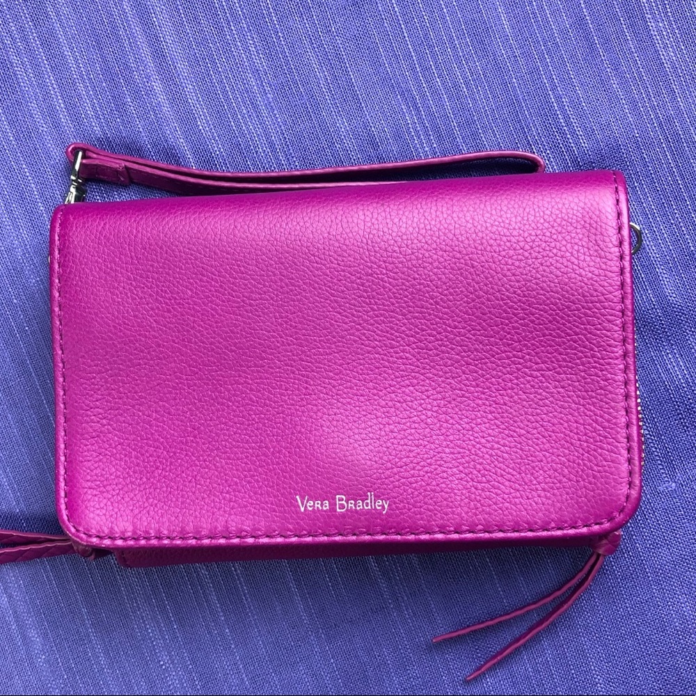 EUC Pink Leather Vera Bradley Clutch